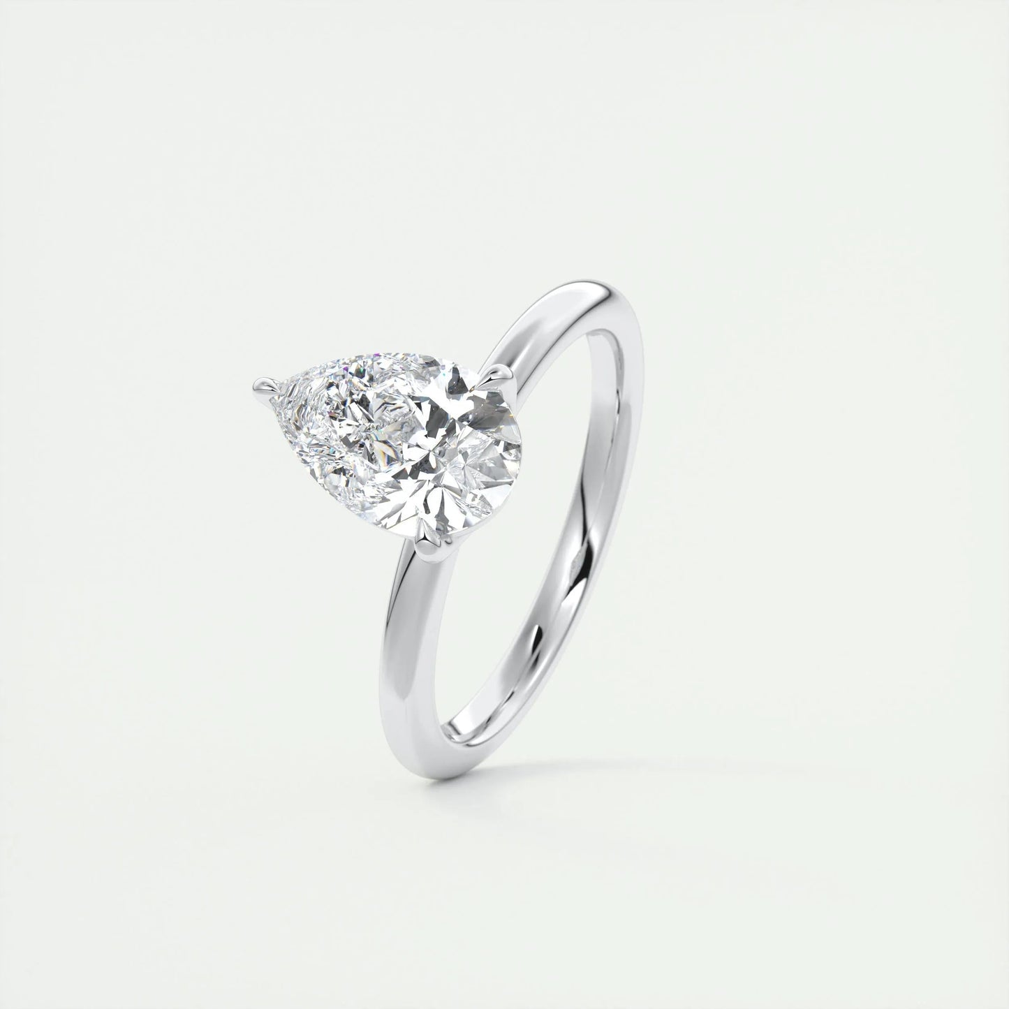 2 CT Pear Solitaire CVD F/VS1 Diamond Engagement Ring