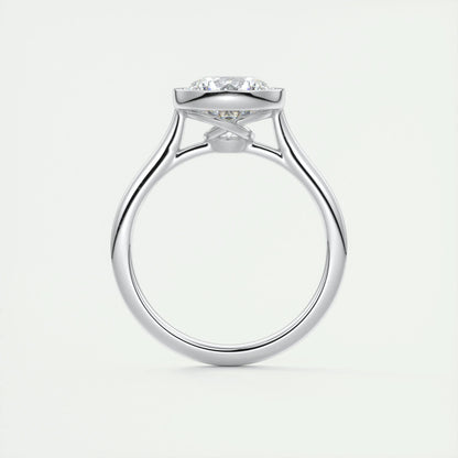 2 CT Round Bezel CVD F/VS1 Diamond Engagement Ring