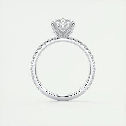 2 CT Cushion Solitaire CVD F/VS1 Diamond Engagement Ring