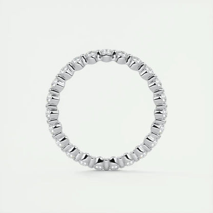 0.69 CT Round EF- VVS Diamond Full Eternity Bubble Wedding Band