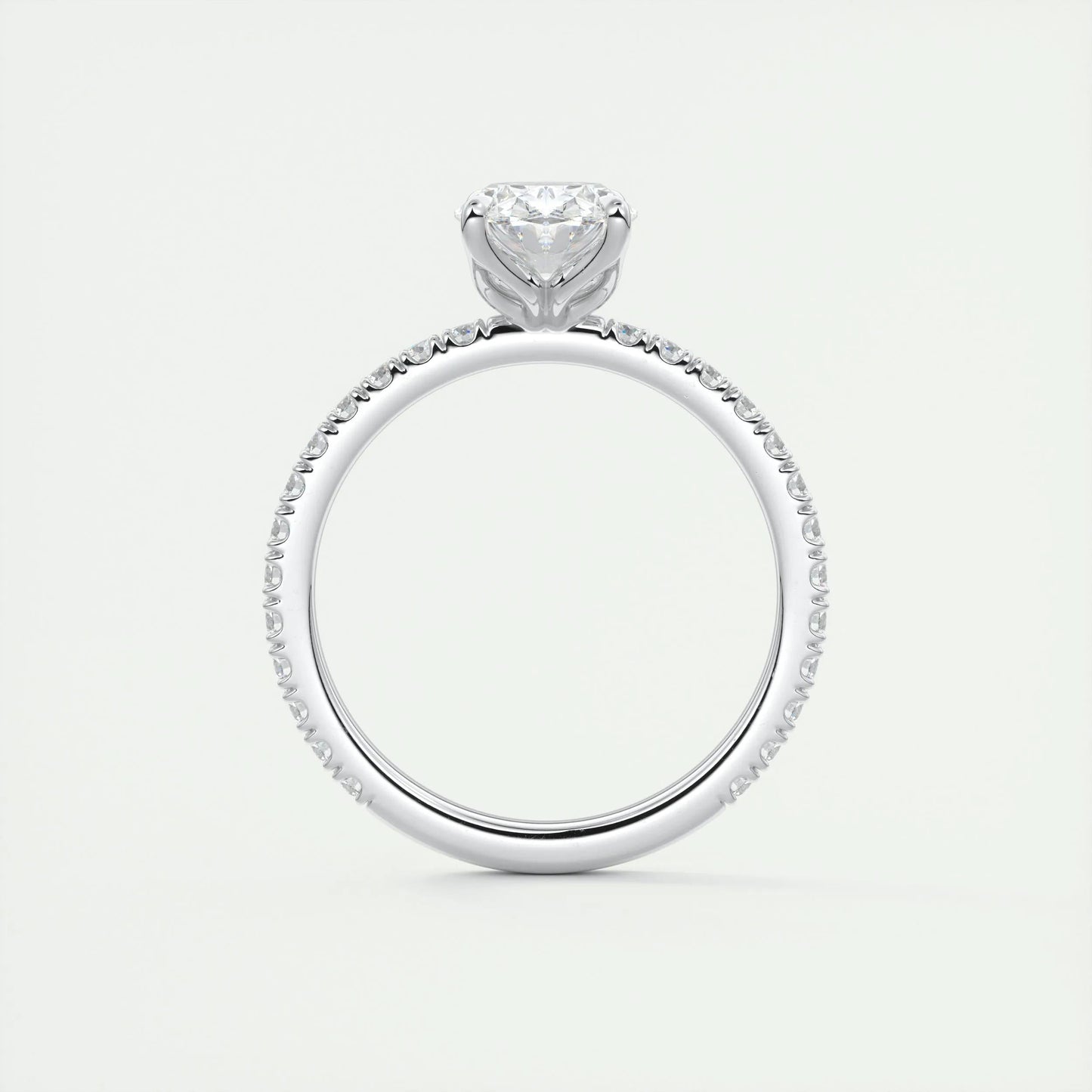 1.5 CT Oval Solitaire CVD F/VS1 Diamond Engagement Ring