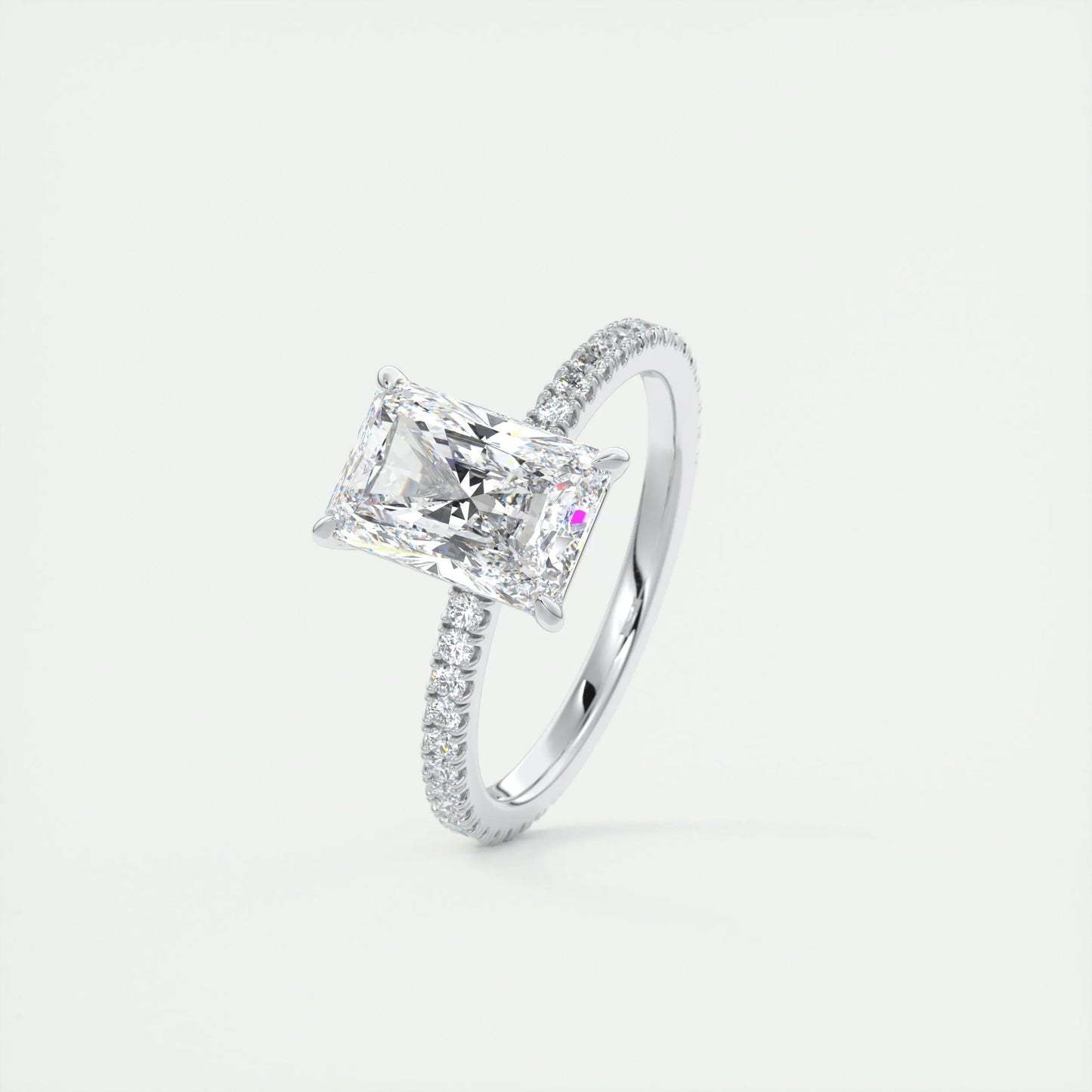 2 CT Radiant Solitaire CVD F/VS1 Diamond Engagement Ring