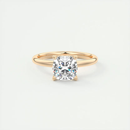 2 CT Cushion Solitaire CVD F/VS1 Diamond Engagement Ring