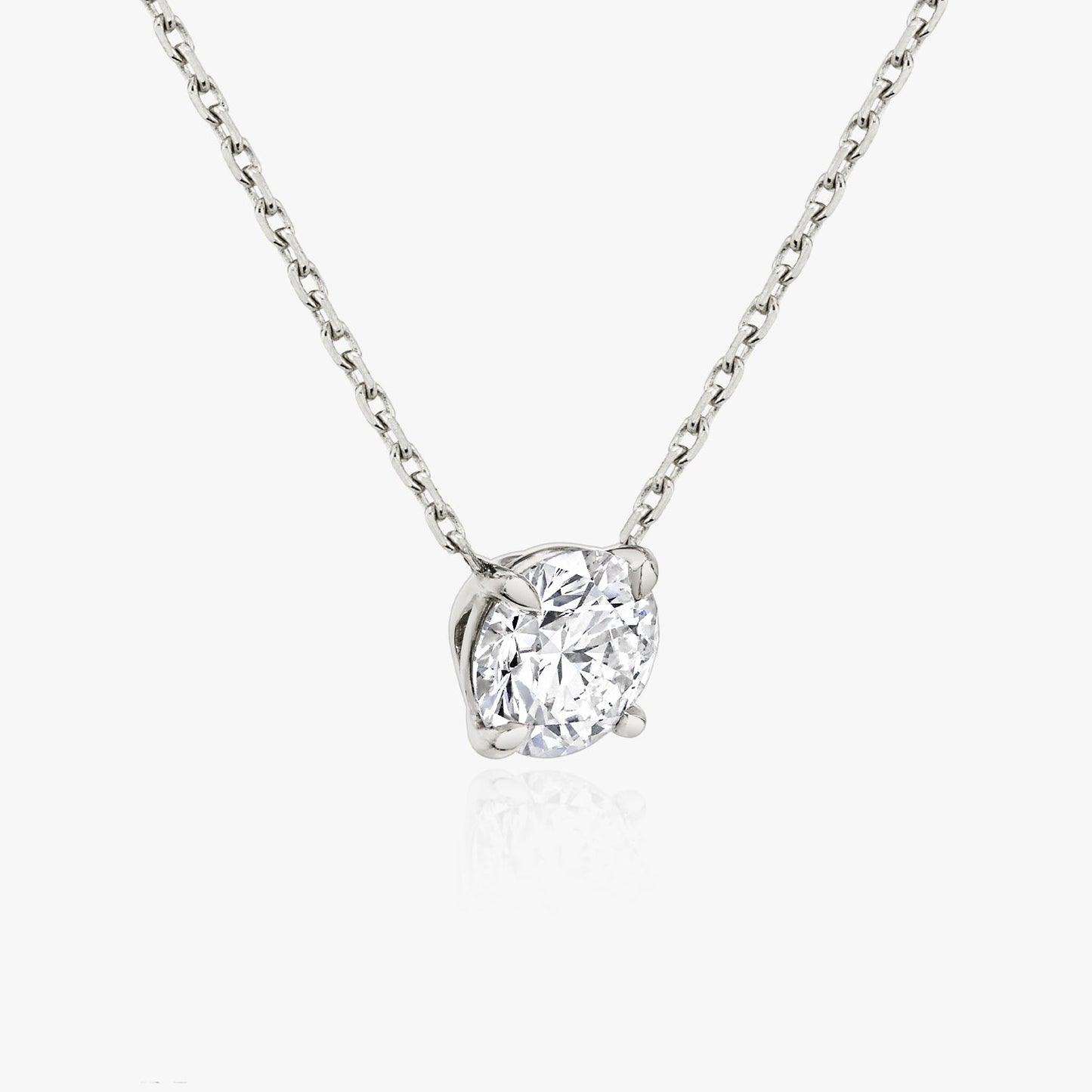 0.25 CT-1.0 CT Round Solitaire CVD F/VS Diamond Necklace