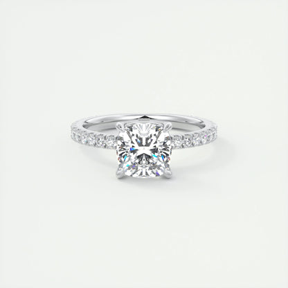 2 CT Cushion Solitaire CVD F/VS1 Diamond Engagement Ring