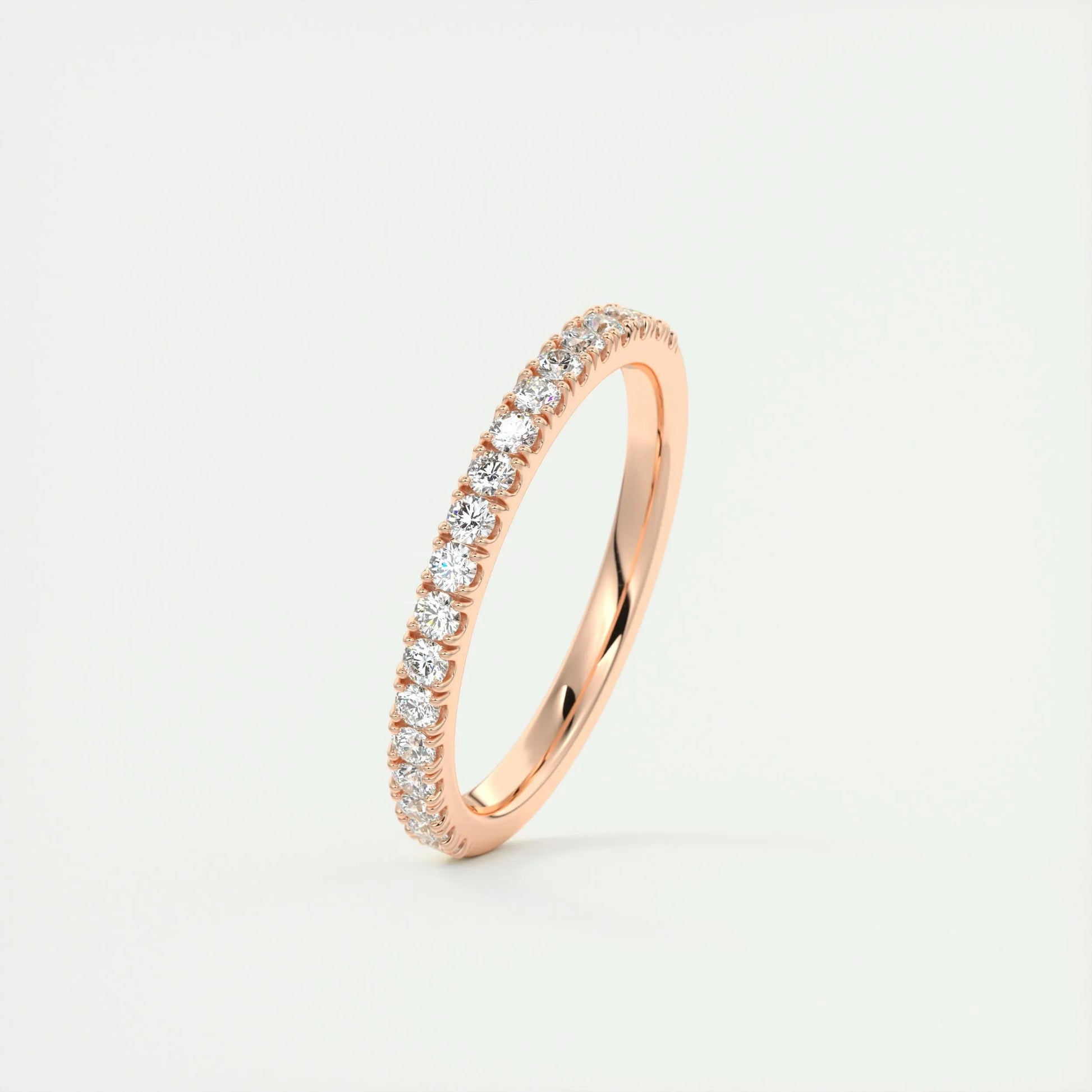 0.38 CT Round EF- VVS Diamond Half Eternity Wedding Band