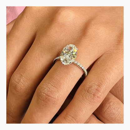 2.67ct Oval G- VS Pave Diamond Engagement Ring