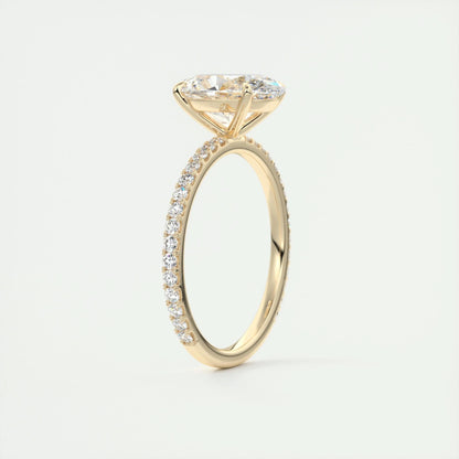 2 CT Oval Solitaire CVD F/VS1 Diamond Engagement Ring