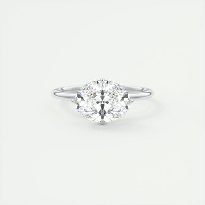 2 CT Oval Hidden Halo CVD F/VS1 Diamond Engagement Ring