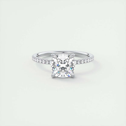 2 CT Cushion Solitaire CVD F/VS1 Diamond Engagement Ring