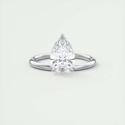 2 CT Pear Solitaire CVD F/VS1 Diamond Engagement Ring