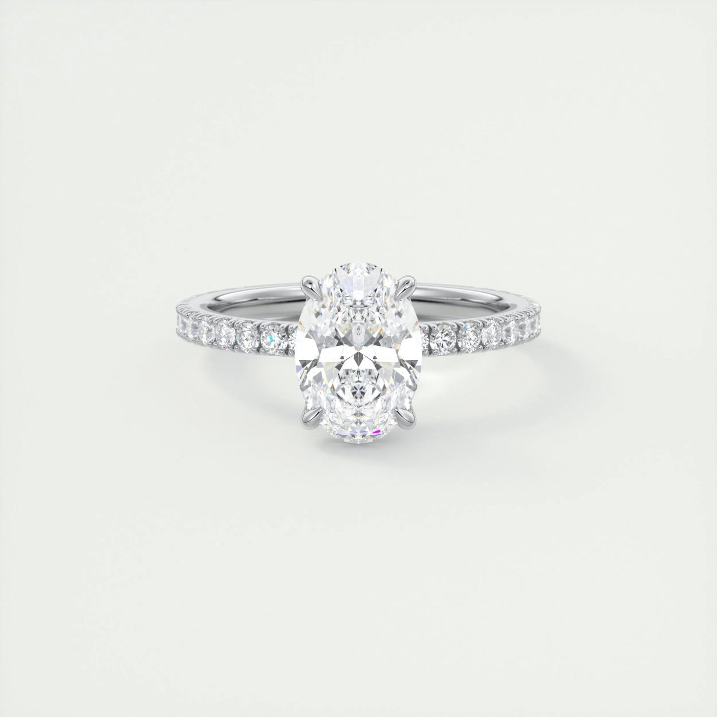 1.5 CT Oval Solitaire CVD F/VS1 Diamond Engagement Ring