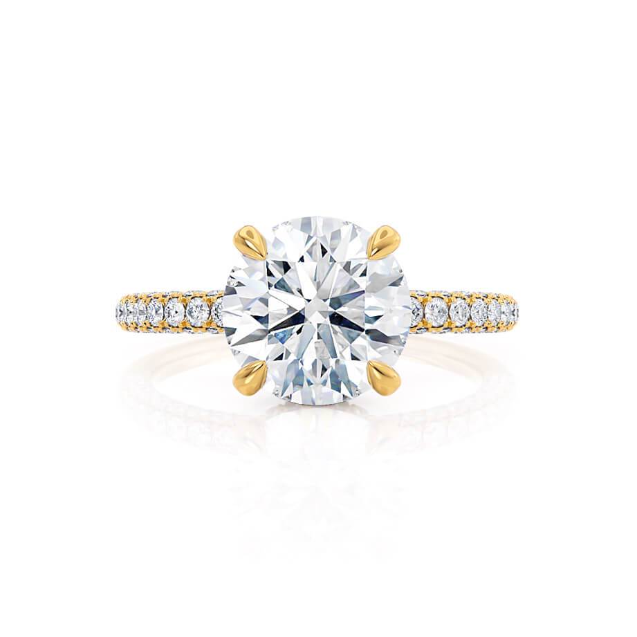 1.50 CT Round Hidden Halo CVD E/VS1 Diamond Engagement Ring