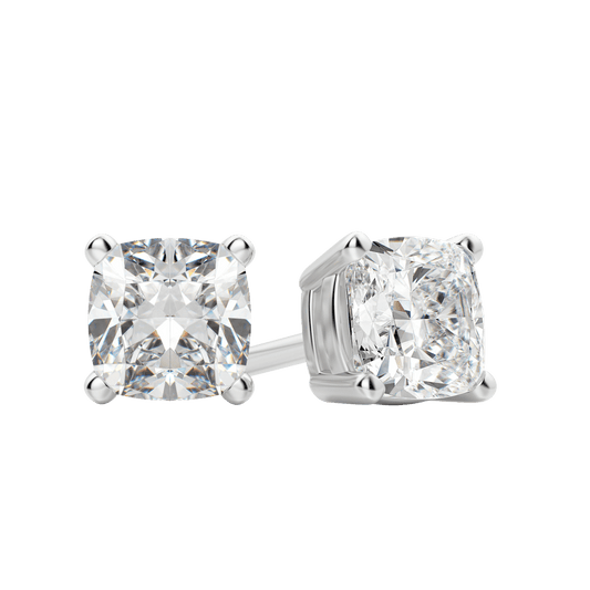 0.50 CT-2.0 CT Cushion Solitaire CVD F/VS Diamond Earrings