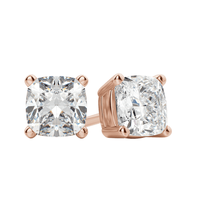 0.50 CT-2.0 CT Cushion Solitaire CVD F/VS Diamond Earrings