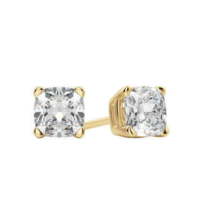 0.50 CT-2.0 CT Cushion Solitaire CVD F/VS Diamond Earrings