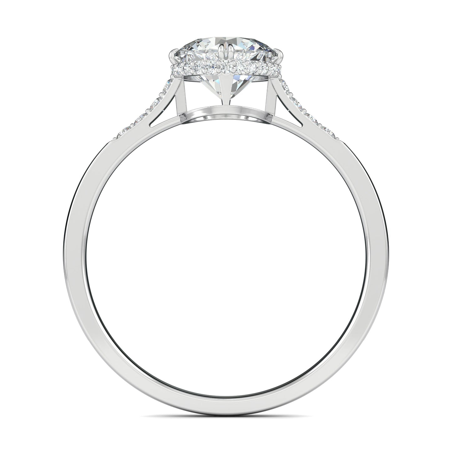 0.7 ct Round F- VS1 Diamond Pave Engagement Ring