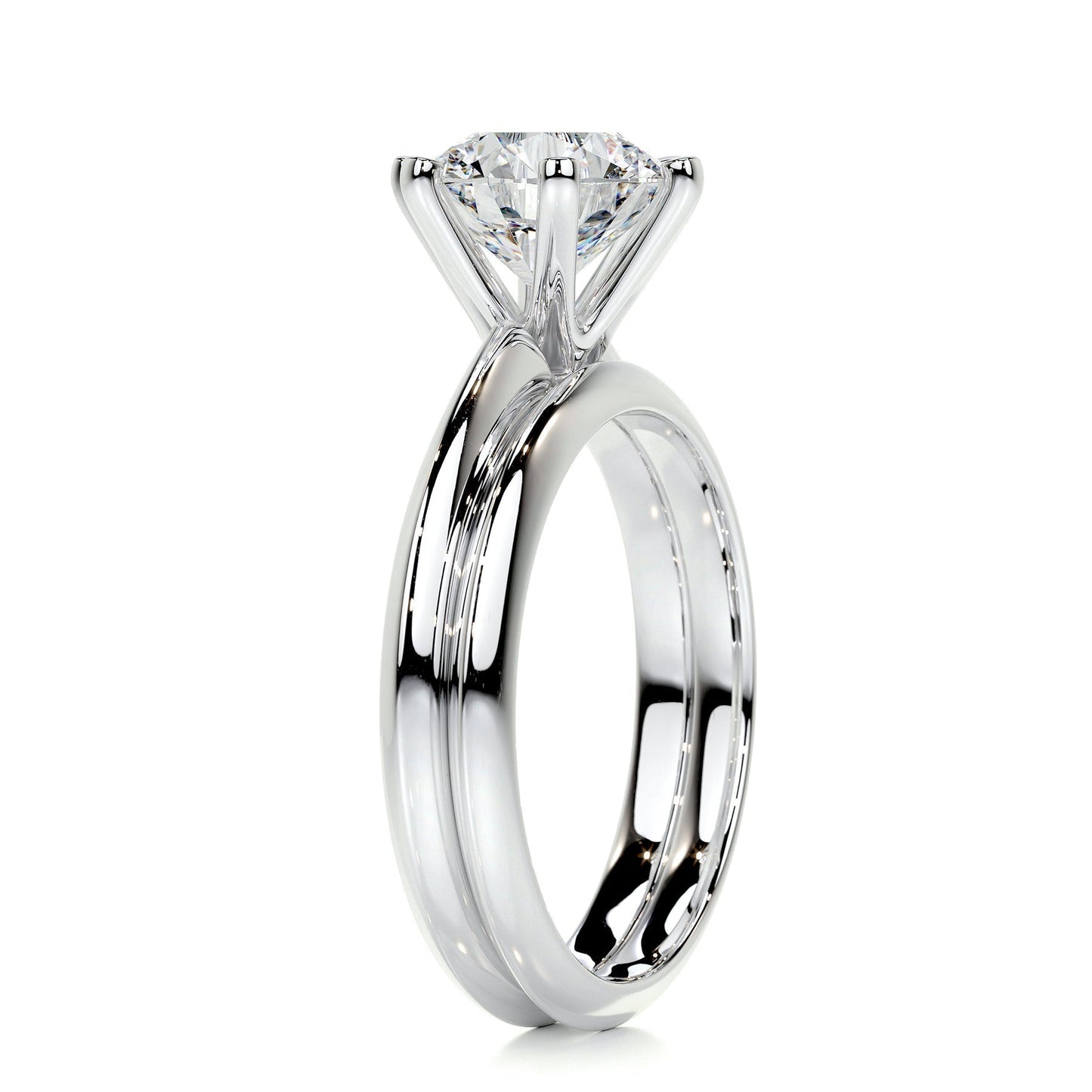 1.0 CT Round Solitaire CVD F/VS Diamond Bridal Ring Set