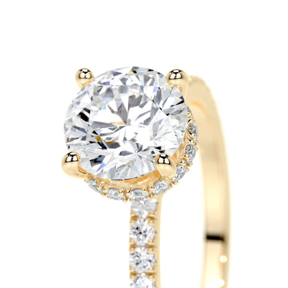 1.50 CT Round Hidden Halo CVD E/VS2 Diamond Engagement Ring