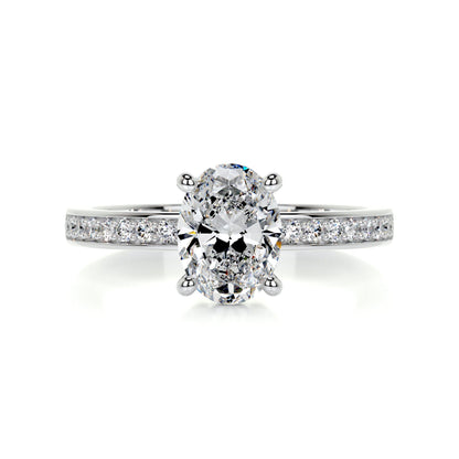 1.0 CT Oval Solitaire CVD F/SI1 Diamond Engagement Ring