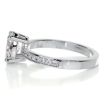 1.0 CT Oval Solitaire CVD F/SI1 Diamond Engagement Ring