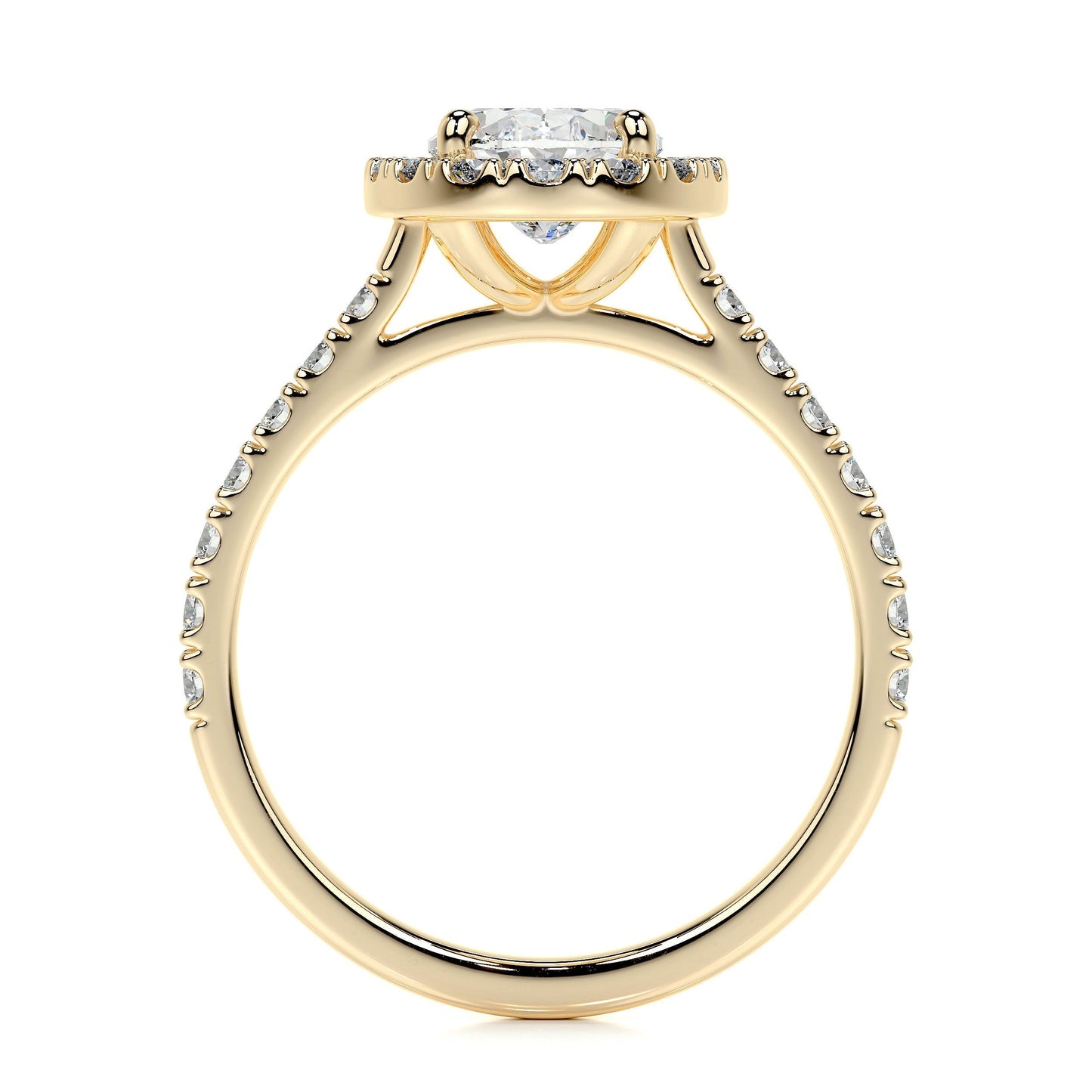 1.0 CT Oval Halo CVD F/VS2 Diamond Engagement Ring