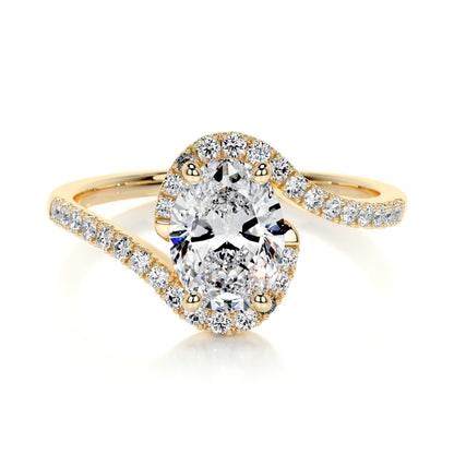 1.0 CT Oval Bypass Setting CVD E/VS1 Diamond Engagement Ring