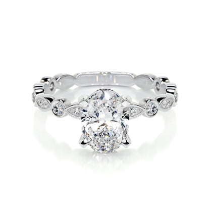 2.0 CT Oval Solitaire CVD F/SI1 Diamond Engagement Ring