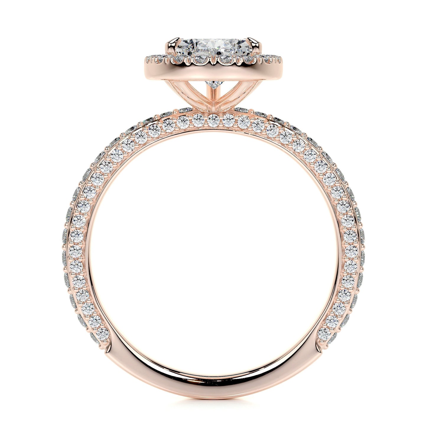 2.0 CT Pear Halo CVD F/VS2 Diamond Engagement Ring