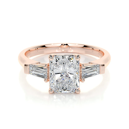 1.50 CT Radiant Three Stones CVD G/VS2 Diamond Engagement Ring