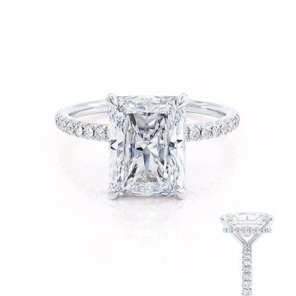 1.50 CT Radiant Hidden Halo CVD F/VS2 Diamond Engagement Ring