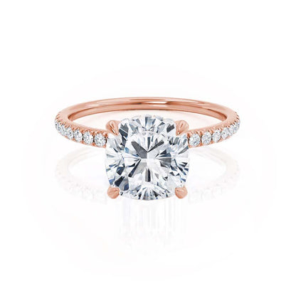 2.40 CT Cushion Hidden Halo CVD E/VVS2 Diamond Engagement Ring