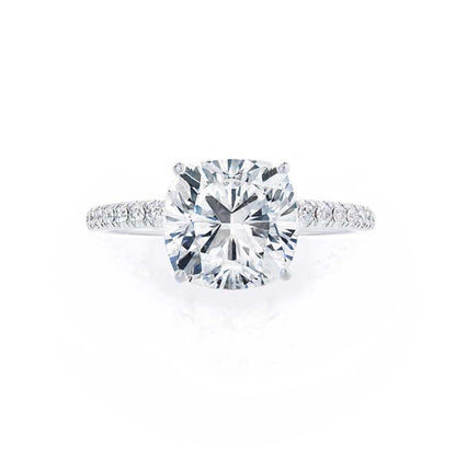 0.80 CT Cushion Pave Setting  CVD F/VS1 Diamond Engagement Ring