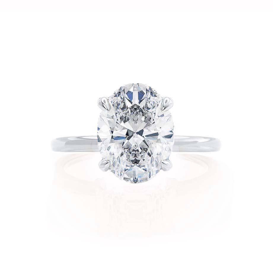 1.50 CT Oval Hidden Halo CVD  F/VVS1 Diamond Engagement Ring