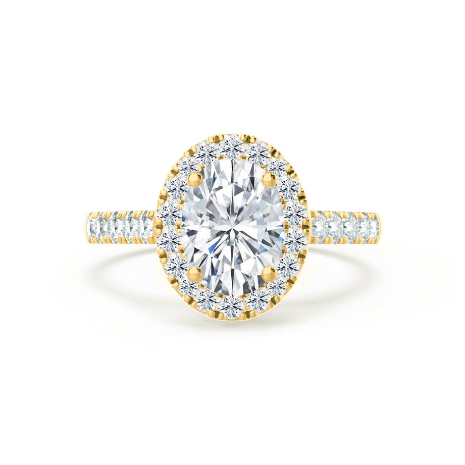 1.50 CT Oval Halo CVD E/VVS2 Diamond Engagement Ring