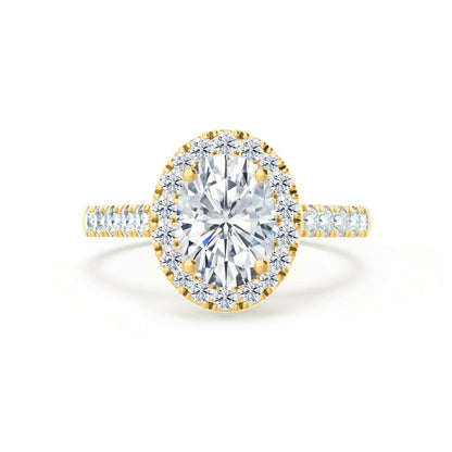 1.50 CT Oval Halo CVD E/VVS2 Diamond Engagement Ring