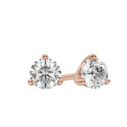 0.50 CT-4.0 CT Round Solitaire CVD F/VS Diamond Earrings