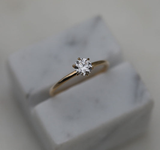 0.50 CT Round Solitaire CVD G/VVS2 Diamond Engagement Ring