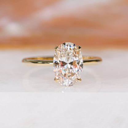 2.28 CT Oval Solitaire CVD F/VS1 Diamond Engagement Ring