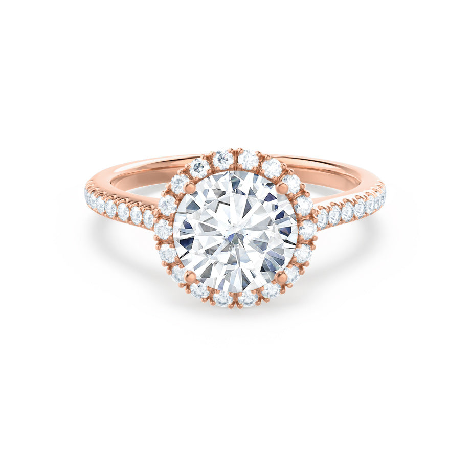 1.0 CT Round Halo CVD E/VS2 Diamond Engagement Ring